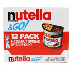 Nutella Ferrero Go Hazelnut Spread and Breadsticks, 12 packs- 22 Ounce